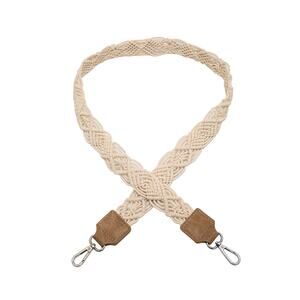 Ivory Woven Macrame Crossbody Purse Strap